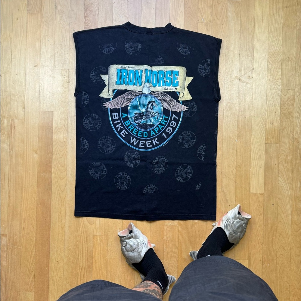 Vintage 1997 Iron Horse Saloon Bike Week 90s Rare AOP Shirt